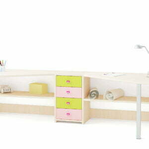 Σύνθεση με 2 γωνιακά γραφεία,βιβλιοθήκη και σύνθεση της σειράς cubes matrix