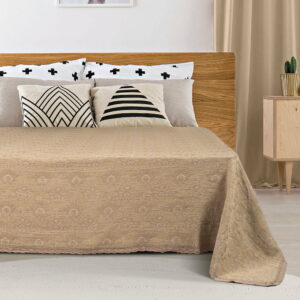 Κουβέρτα ζακάρ Art 1349 με δαντέλα μονή σε 3 χρώματα  170x250 Beauty Home