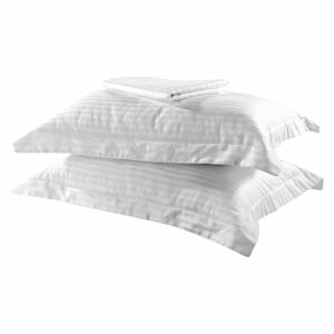 Ζεύγος μαξιλαροθήκες Oxford Dobby Cotton Rich Blend Art 1381 53x73+5 Λευκό Beauty Home