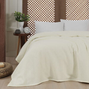 Πικέ υπέρδιπλη waffle Art 1990 Cream  230x240 Εκρού Beauty Home