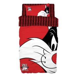 Σετ σεντόνια μονά Art 6192 Space Jam Sylvester 165x250 Κόκκινο Beauty Home