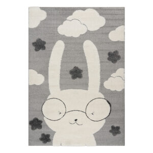 Χαλί Loop Art 9557 Grey white Γκρι λευκό Beauty Home