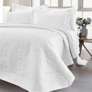 Σετ κουβερλί υπέρδιπλο Eros Art 12501 230x250 Λευκό Beauty Home