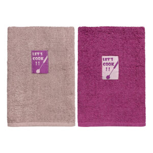 Ποτηρόπανα σετ 2τμχ Art 8292 40x60 Σάπιο μήλο,Φουξ Beauty Home