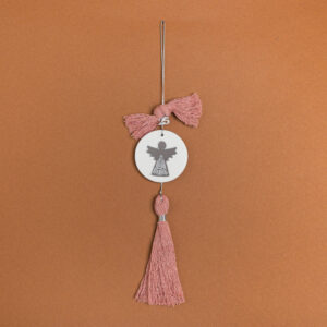 ΚΡΕΜΑΣΤΟ ΣΤΡΟΓΓΥΛΟ ΚΕΡΑΜΙΚΟ ME PLEXI ΑΓΓΕΛΟΣ ΑΣΗΜΙ ΣΑΠΙΟ ΜΗΛΟ Beauty Home