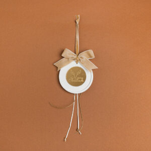 ΚΡΕΜΑΣΤΟ ΣΤΡΟΓΓΥΛΟ ΚΕΡΑΜΙΚΟ ME PLEXI MERRY CHRISTMAS ΜΠΕΖ Beauty Home