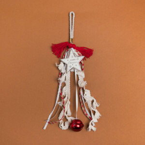 ΚΡΕΜΑΣΤΟ ΜΕ ΦΟΥΝΤΑΚΙΑ ΞΥΛΙΝΟ ΔΙΑΚΟΣΜΗΤΙΚΟ ΑΣΤΕΡΙ MERRY CHRISTMAS ΚΟΚΚΙΝΟ Beauty Home