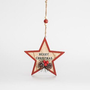 ΞΥΛΙΝΟ ΑΣΤΕΡΑΚΙ, MERRY CHRISTMAS, 15,5x1cm Beauty Home