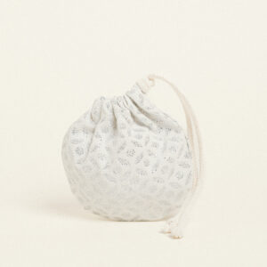 ΠΟΥΓΚΙ ΟΒΑΛ ΜΕ ΚΟΡΔΟΝΙ 13 x 14 cm ΖΑΚΑΡ ΕΚΡΟΥ-ΑΣΗΜΙ Beauty Home