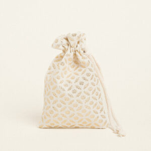 ΠΟΥΓΚΙ ΜΕ ΚΟΡΔΟΝΙ 12 x 17 cm ΖΑΚΑΡ ΕΚΡΟΥ- ΧΡΥΣΟ Beauty Home